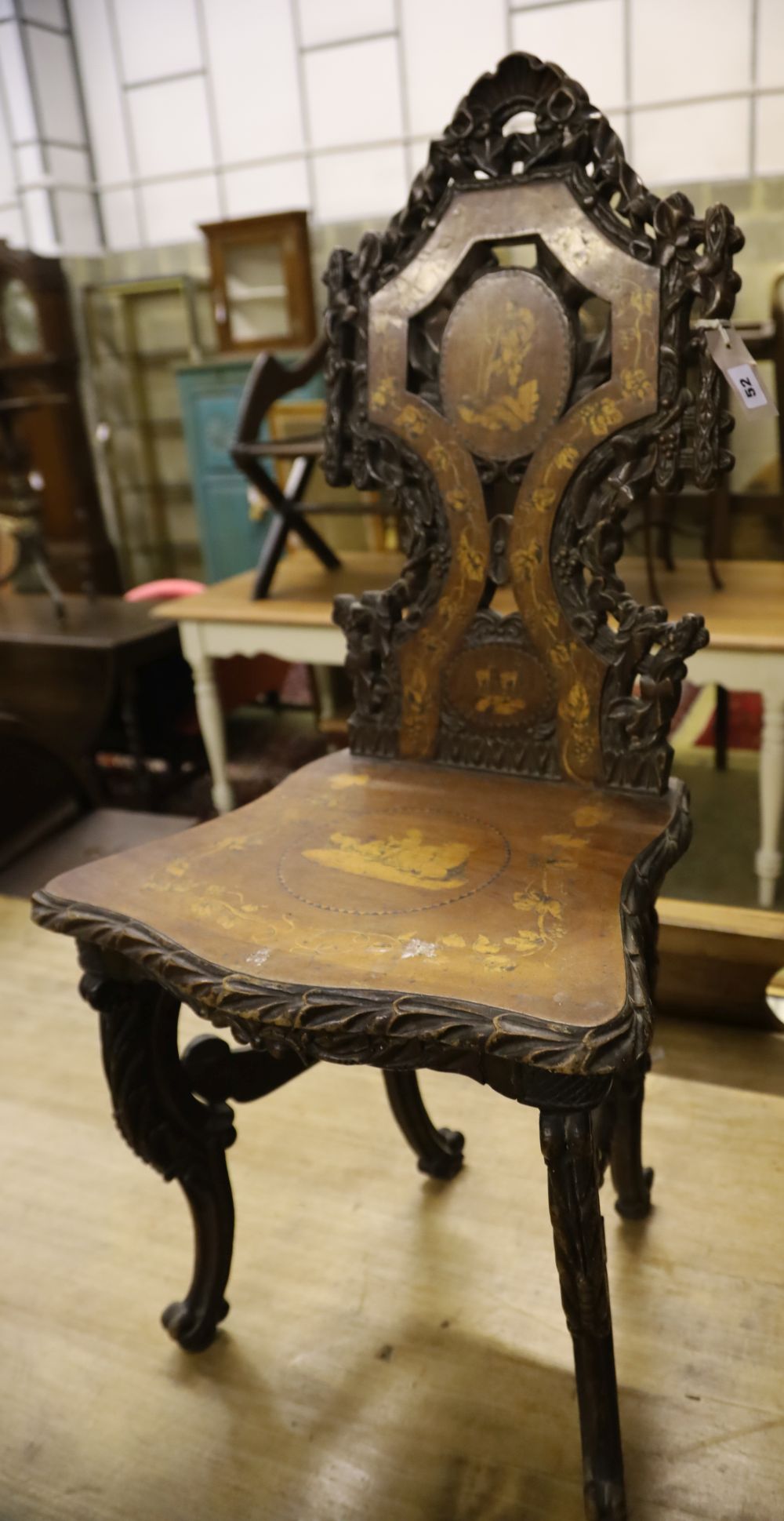 A 19th century Tyrolean hall chair